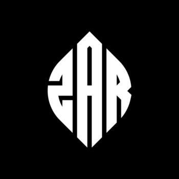 ZAR circle letter logo design with circle and ellipse shape. ZAR ellipse letters with typographic style. The three initials form a circle logo. ZAR Circle Emblem Abstract Monogram Letter Mark Vector. vector