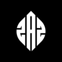 ZAZ circle letter logo design with circle and ellipse shape. ZAZ ellipse letters with typographic style. The three initials form a circle logo. ZAZ Circle Emblem Abstract Monogram Letter Mark Vector. vector