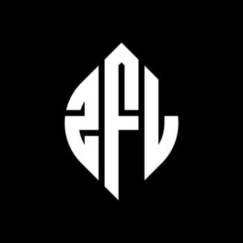 ZFL circle letter logo design with circle and ellipse shape. ZFL ellipse letters with typographic style. The three initials form a circle logo. ZFL Circle Emblem Abstract Monogram Letter Mark Vector. vector
