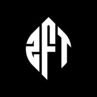 diseño de logotipo de letra de círculo zft con forma de círculo y elipse. letras de elipse zft con estilo tipográfico. las tres iniciales forman un logo circular. vector de marca de letra de monograma abstracto del emblema del círculo zft.
