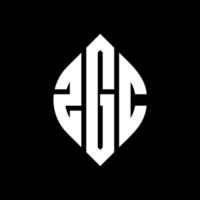 diseño de logotipo de letra circular zgc con forma de círculo y elipse. letras elipses zgc con estilo tipográfico. las tres iniciales forman un logo circular. vector de marca de letra de monograma abstracto del emblema del círculo zgc.