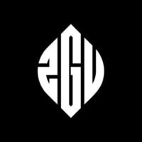 diseño de logotipo de letra de círculo zgu con forma de círculo y elipse. letras elipses zgu con estilo tipográfico. las tres iniciales forman un logo circular. vector de marca de letra de monograma abstracto del emblema del círculo zgu.