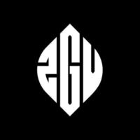 ZGV circle letter logo design with circle and ellipse shape. ZGV ellipse letters with typographic style. The three initials form a circle logo. ZGV Circle Emblem Abstract Monogram Letter Mark Vector. vector