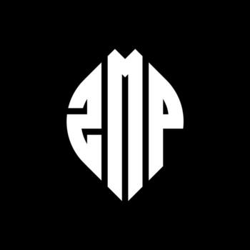 ZMP circle letter logo design with circle and ellipse shape. ZMP ellipse letters with typographic style. The three initials form a circle logo. ZMP Circle Emblem Abstract Monogram Letter Mark Vector. vector