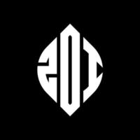 diseño de logotipo de letra de círculo zoi con forma de círculo y elipse. letras elipses zoi con estilo tipográfico. las tres iniciales forman un logo circular. vector de marca de letra de monograma abstracto del emblema del círculo zoi.
