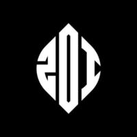 ZOI circle letter logo design with circle and ellipse shape. ZOI ellipse letters with typographic style. The three initials form a circle logo. ZOI Circle Emblem Abstract Monogram Letter Mark Vector. vector