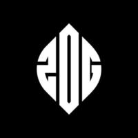 ZOG circle letter logo design with circle and ellipse shape. ZOG ellipse letters with typographic style. The three initials form a circle logo. ZOG Circle Emblem Abstract Monogram Letter Mark Vector. vector