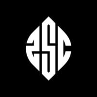 ZSC circle letter logo design with circle and ellipse shape. ZSC ellipse letters with typographic style. The three initials form a circle logo. ZSC Circle Emblem Abstract Monogram Letter Mark Vector. vector