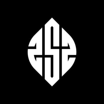 ZSZ circle letter logo design with circle and ellipse shape. ZSZ ellipse letters with typographic style. The three initials form a circle logo. ZSZ Circle Emblem Abstract Monogram Letter Mark Vector. vector