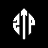 diseño de logotipo de letra de círculo ztp con forma de círculo y elipse. letras elipses ztp con estilo tipográfico. las tres iniciales forman un logo circular. vector de marca de letra de monograma abstracto del emblema del círculo ztp.