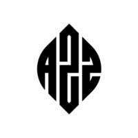 diseño de logotipo de letra de círculo azz con forma de círculo y elipse. azz letras elipses con estilo tipográfico. las tres iniciales forman un logo circular. vector de marca de letra de monograma abstracto del emblema del círculo azz.