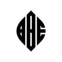 diseño de logotipo de letra de círculo bb con forma de círculo y elipse. bbe letras elipses con estilo tipográfico. las tres iniciales forman un logo circular. vector de marca de letra de monograma abstracto del emblema del círculo bbe.