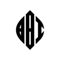 BBI circle letter logo design with circle and ellipse shape. BBI ellipse letters with typographic style. The three initials form a circle logo. BBI Circle Emblem Abstract Monogram Letter Mark Vector. vector