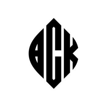 BCK circle letter logo design with circle and ellipse shape. BCK ellipse letters with typographic style. The three initials form a circle logo. BCK Circle Emblem Abstract Monogram Letter Mark Vector. vector