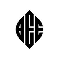 BEE circle letter logo design with circle and ellipse shape. BEE ellipse letters with typographic style. The three initials form a circle logo. BEE Circle Emblem Abstract Monogram Letter Mark Vector. vector