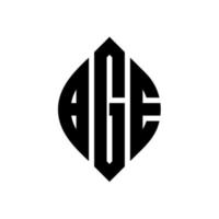 diseño de logotipo de letra de círculo bge con forma de círculo y elipse. letras de elipse bge con estilo tipográfico. las tres iniciales forman un logo circular. vector de marca de letra de monograma abstracto del emblema del círculo bge.