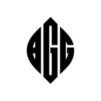 diseño de logotipo de letra de círculo bgg con forma de círculo y elipse. letras de elipse bgg con estilo tipográfico. las tres iniciales forman un logo circular. vector de marca de letra de monograma abstracto del emblema del círculo bgg.