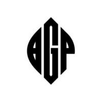diseño de logotipo de letra de círculo bgp con forma de círculo y elipse. letras de elipse bgp con estilo tipográfico. las tres iniciales forman un logo circular. vector de marca de letra de monograma abstracto del emblema del círculo bgp.
