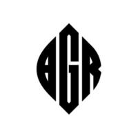 diseño de logotipo de letra de círculo bgr con forma de círculo y elipse. letras de elipse bgr con estilo tipográfico. las tres iniciales forman un logo circular. vector de marca de letra de monograma abstracto del emblema del círculo bgr.