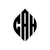 diseño de logotipo de letra circular cah con forma de círculo y elipse. cah letras elipses con estilo tipográfico. las tres iniciales forman un logo circular. vector de marca de letra de monograma abstracto del emblema del círculo cah.