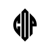 diseño de logotipo de letra circular cdp con forma de círculo y elipse. letras de elipse cdp con estilo tipográfico. las tres iniciales forman un logo circular. vector de marca de letra de monograma abstracto del emblema del círculo cdp.