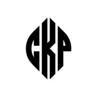 Diseño de logotipo de letra circular ckp con forma de círculo y elipse. letras de elipse ckp con estilo tipográfico. las tres iniciales forman un logo circular. vector de marca de letra de monograma abstracto del emblema del círculo ckp.