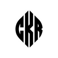 Diseño de logotipo de letra de círculo ckr con forma de círculo y elipse. letras de elipse ckr con estilo tipográfico. las tres iniciales forman un logo circular. vector de marca de letra de monograma abstracto del emblema del círculo ckr.