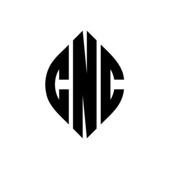 CNC circle letter logo design with circle and ellipse shape. CNC ellipse letters with typographic style. The three initials form a circle logo. CNC Circle Emblem Abstract Monogram Letter Mark Vector. vector