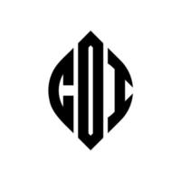 COI circle letter logo design with circle and ellipse shape. COI ellipse letters with typographic style. The three initials form a circle logo. COI Circle Emblem Abstract Monogram Letter Mark Vector. vector