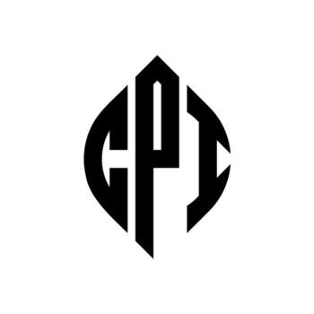 diseño de logotipo de letra de círculo cpi con forma de círculo y elipse. cpi letras elipses con estilo tipográfico. las tres iniciales forman un logo circular. vector de marca de letra de monograma abstracto del emblema del círculo de cpi.