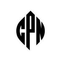 CPN circle letter logo design with circle and ellipse shape. CPN ellipse letters with typographic style. The three initials form a circle logo. CPN Circle Emblem Abstract Monogram Letter Mark Vector. vector