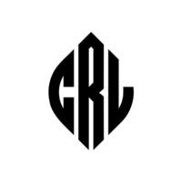 diseño de logotipo de letra de círculo crl con forma de círculo y elipse. crl letras elipses con estilo tipográfico. las tres iniciales forman un logo circular. vector de marca de letra de monograma abstracto de emblema de círculo crl.