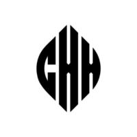 Diseño de logotipo de letra de círculo cxx con forma de círculo y elipse. cxx letras elipses con estilo tipográfico. las tres iniciales forman un logo circular. vector de marca de letra de monograma abstracto del emblema del círculo cxx.