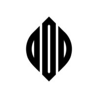 DDO circle letter logo design with circle and ellipse shape. DDO ellipse letters with typographic style. The three initials form a circle logo. DDO Circle Emblem Abstract Monogram Letter Mark Vector. vector