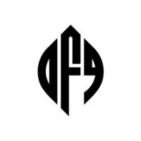 diseño de logotipo de letra de círculo dfq con forma de círculo y elipse. letras elipses dfq con estilo tipográfico. las tres iniciales forman un logo circular. vector de marca de letra de monograma abstracto del emblema del círculo dfq.