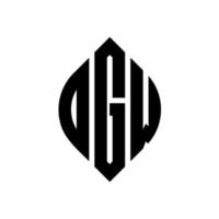 DGW circle letter logo design with circle and ellipse shape. DGW ellipse letters with typographic style. The three initials form a circle logo. DGW Circle Emblem Abstract Monogram Letter Mark Vector. vector