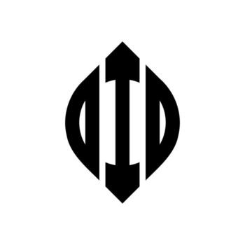 DID circle letter logo design with circle and ellipse shape. DID ellipse letters with typographic style. The three initials form a circle logo. DID Circle Emblem Abstract Monogram Letter Mark Vector. vector