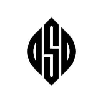 DSD circle letter logo design with circle and ellipse shape. DSD ellipse letters with typographic style. The three initials form a circle logo. DSD Circle Emblem Abstract Monogram Letter Mark Vector. vector