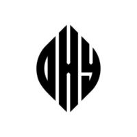 diseño de logotipo de letra de círculo dxy con forma de círculo y elipse. letras de elipse dxy con estilo tipográfico. las tres iniciales forman un logo circular. vector de marca de letra de monograma abstracto del emblema del círculo dxy.