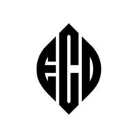 ECD circle letter logo design with circle and ellipse shape. ECD ellipse letters with typographic style. The three initials form a circle logo. ECD Circle Emblem Abstract Monogram Letter Mark Vector. vector