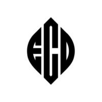 diseño de logotipo de letra de círculo ecd con forma de círculo y elipse. letras de elipse ecd con estilo tipográfico. las tres iniciales forman un logo circular. vector de marca de letra de monograma abstracto del emblema del círculo ecd.