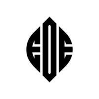 EDE circle letter logo design with circle and ellipse shape. EDE ellipse letters with typographic style. The three initials form a circle logo. EDE Circle Emblem Abstract Monogram Letter Mark Vector. vector