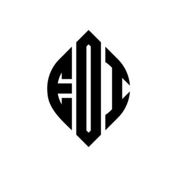 EDI circle letter logo design with circle and ellipse shape. EDI ellipse letters with typographic style. The three initials form a circle logo. EDI Circle Emblem Abstract Monogram Letter Mark Vector. vector