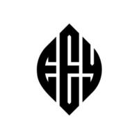 EEY circle letter logo design with circle and ellipse shape. EEY ellipse letters with typographic style. The three initials form a circle logo. EEY Circle Emblem Abstract Monogram Letter Mark Vector. vector