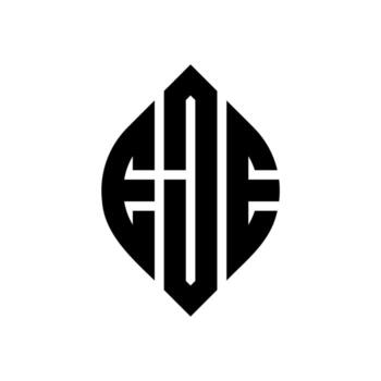 EJE circle letter logo design with circle and ellipse shape. EJE ellipse letters with typographic style. The three initials form a circle logo. EJE Circle Emblem Abstract Monogram Letter Mark Vector. vector