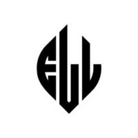 ELL circle letter logo design with circle and ellipse shape. ELL ellipse letters with typographic style. The three initials form a circle logo. ELL Circle Emblem Abstract Monogram Letter Mark Vector. vector
