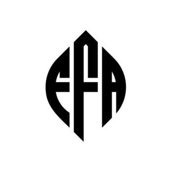 FFA circle letter logo design with circle and ellipse shape. FFA ellipse letters with typographic style. The three initials form a circle logo. FFA Circle Emblem Abstract Monogram Letter Mark Vector. vector