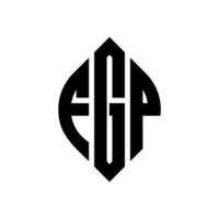 diseño de logotipo de letra de círculo fgp con forma de círculo y elipse. fgp elipse letras con estilo tipográfico. las tres iniciales forman un logo circular. vector de marca de letra de monograma abstracto del emblema del círculo fgp.