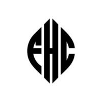 diseño de logotipo de letra de círculo fhc con forma de círculo y elipse. fhc letras elipses con estilo tipográfico. las tres iniciales forman un logo circular. vector de marca de letra de monograma abstracto del emblema del círculo fhc.