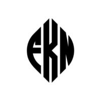 diseño de logotipo de letra de círculo fkn con forma de círculo y elipse. fkn letras elipses con estilo tipográfico. las tres iniciales forman un logo circular. vector de marca de letra de monograma abstracto del emblema del círculo fkn.